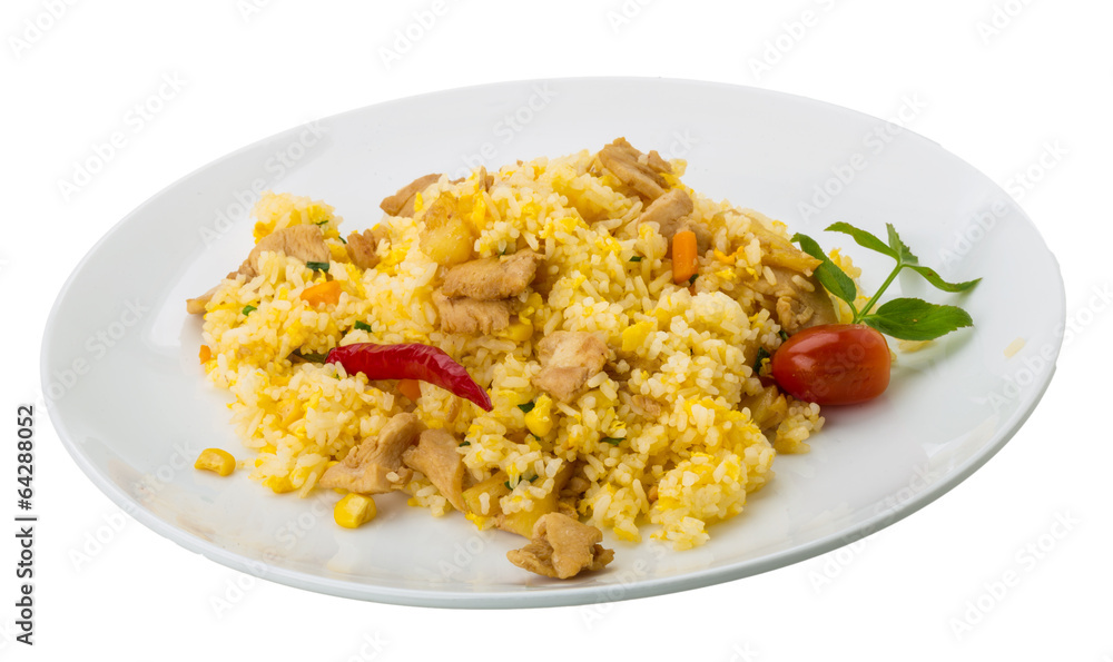 Rice with chicken and pineple