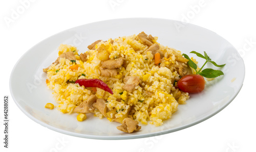 Rice with chicken and pineple