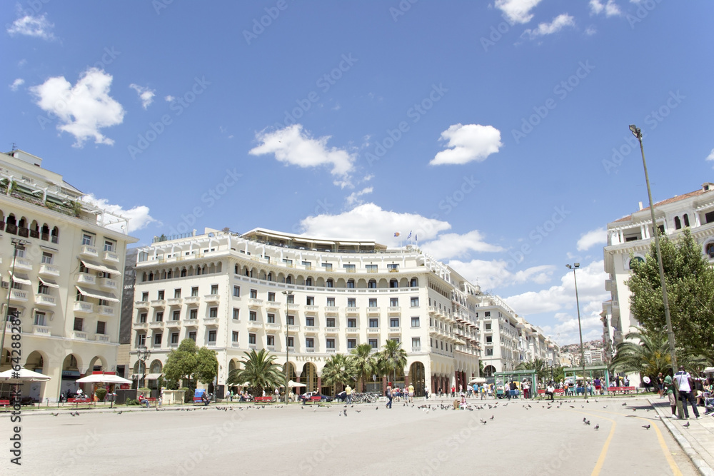 Famous  Aristotelous square in Thessaloniki, Greece - may 2013.