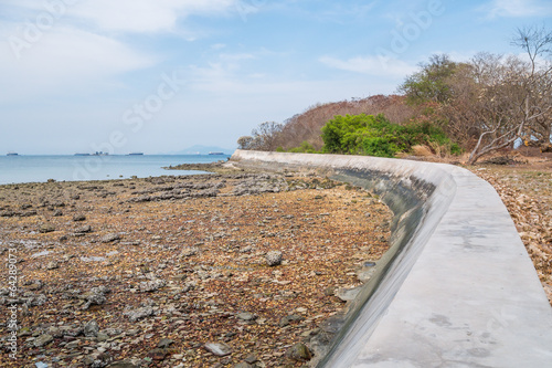 beach and dam.