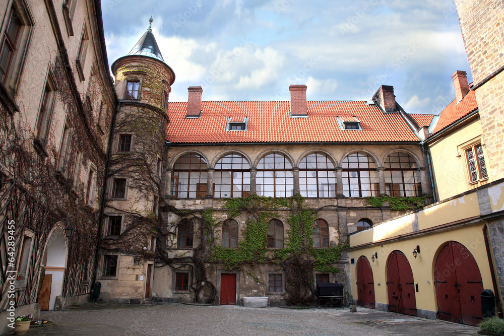 Courtyard in Castle Hruba Skala, Czech Republic.