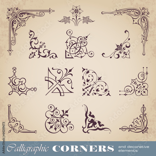 Calligraphic corners and decorative elements