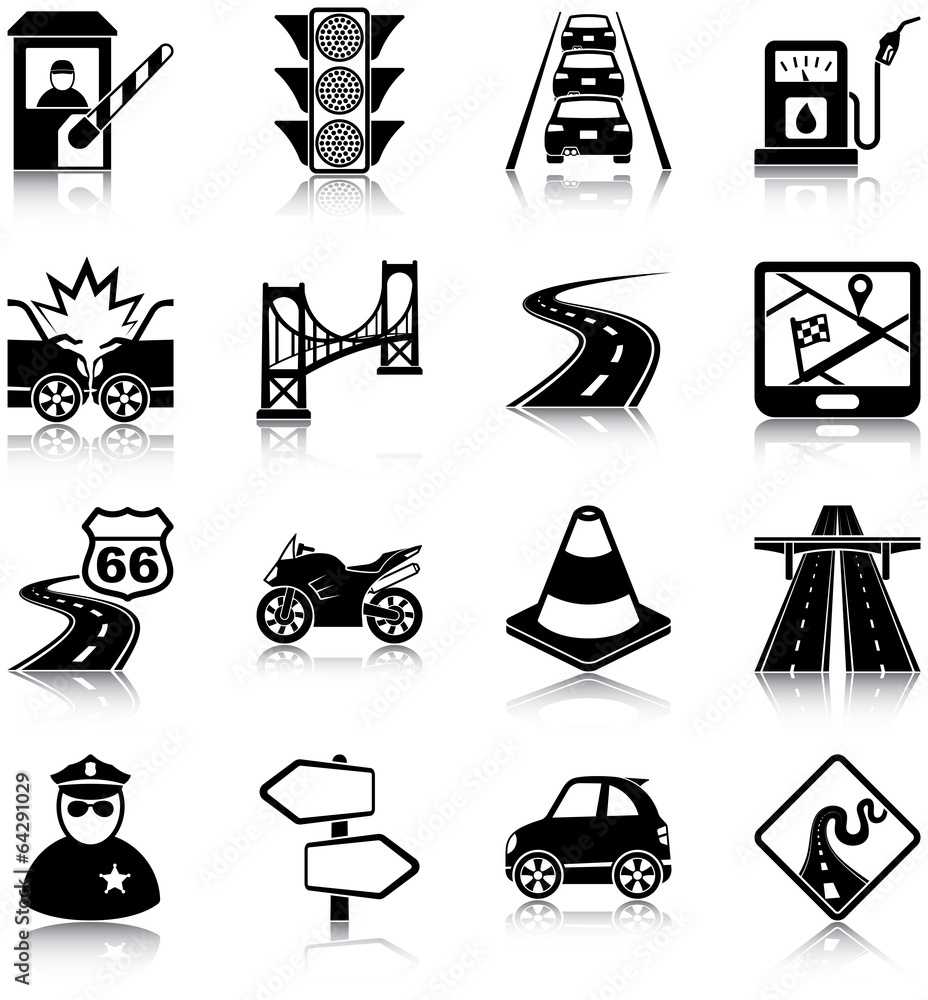 Fototapeta premium Road traffic icons