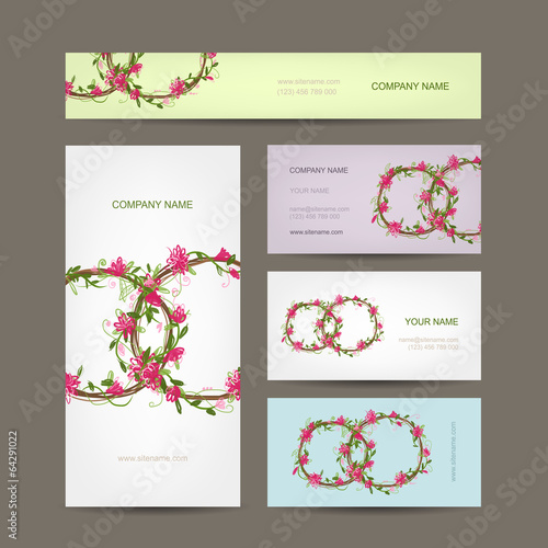 Business cards collection, wedding design