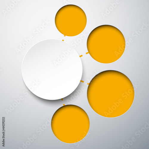 Abstract infographics with paper round notes.
