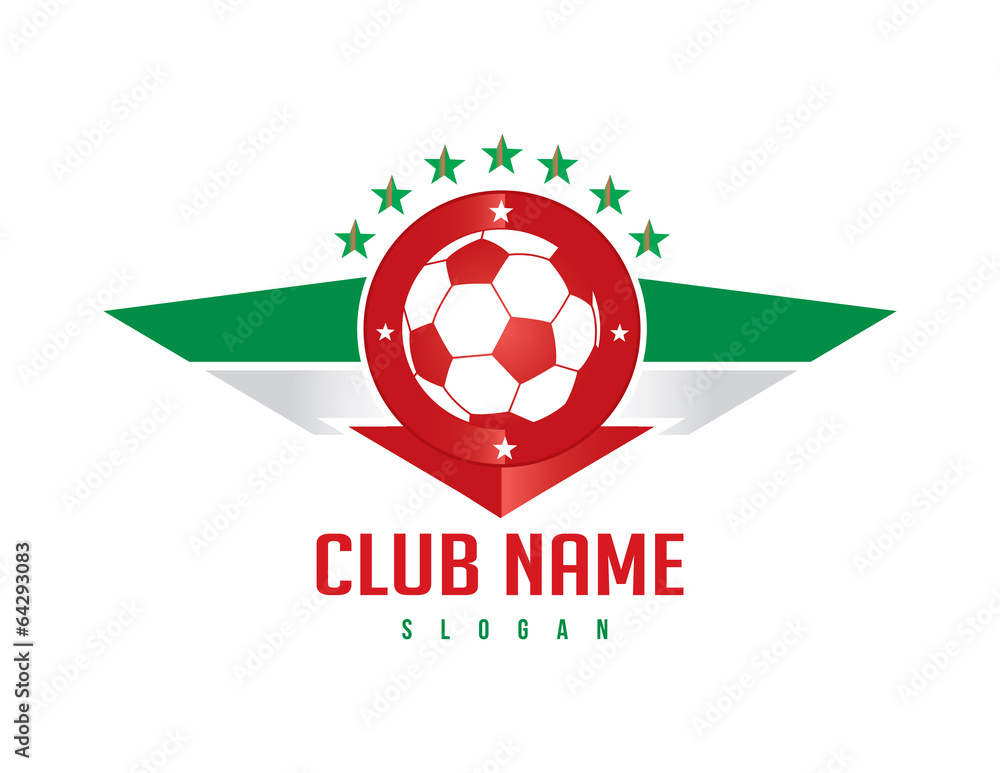 Obraz premium red and green soccer shield