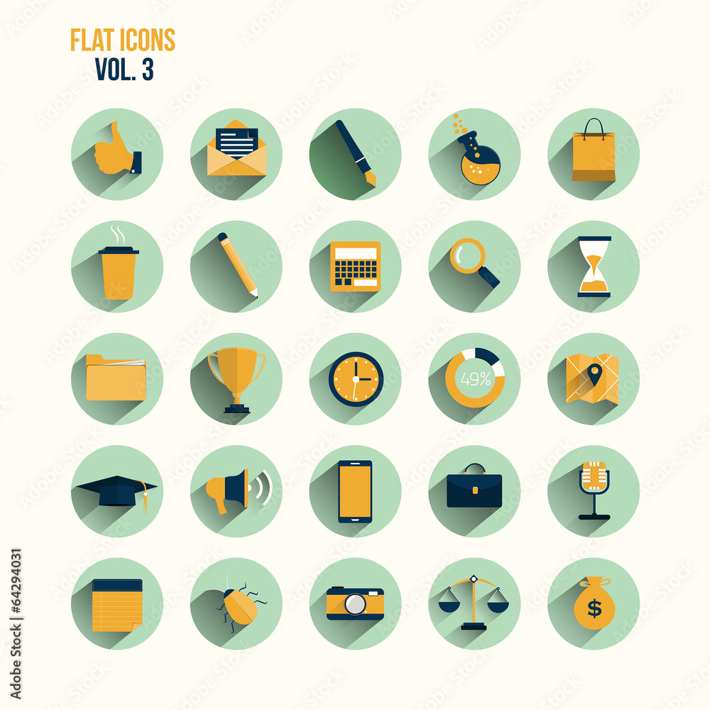 Modern flat icons vector collection with long shadow effect Modern flat icons vector collection with long shadow effect