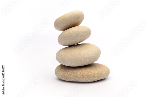 Pile of stones isolated on white background