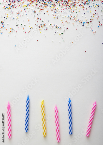 Sprinkles and candles background