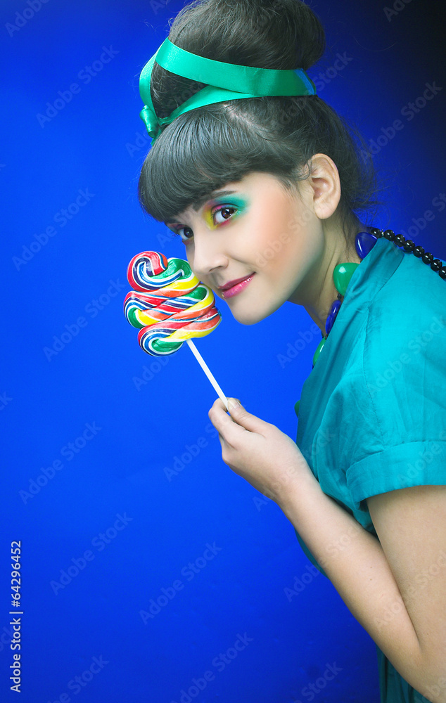 Fototapeta premium Young charming plump woman