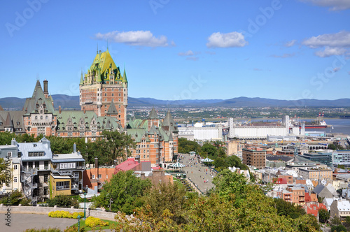 Old Quebec City skyline and St. Lawrence River