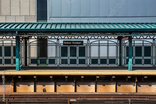 Train station platform at Yankee Stadium in the Bronx NYC