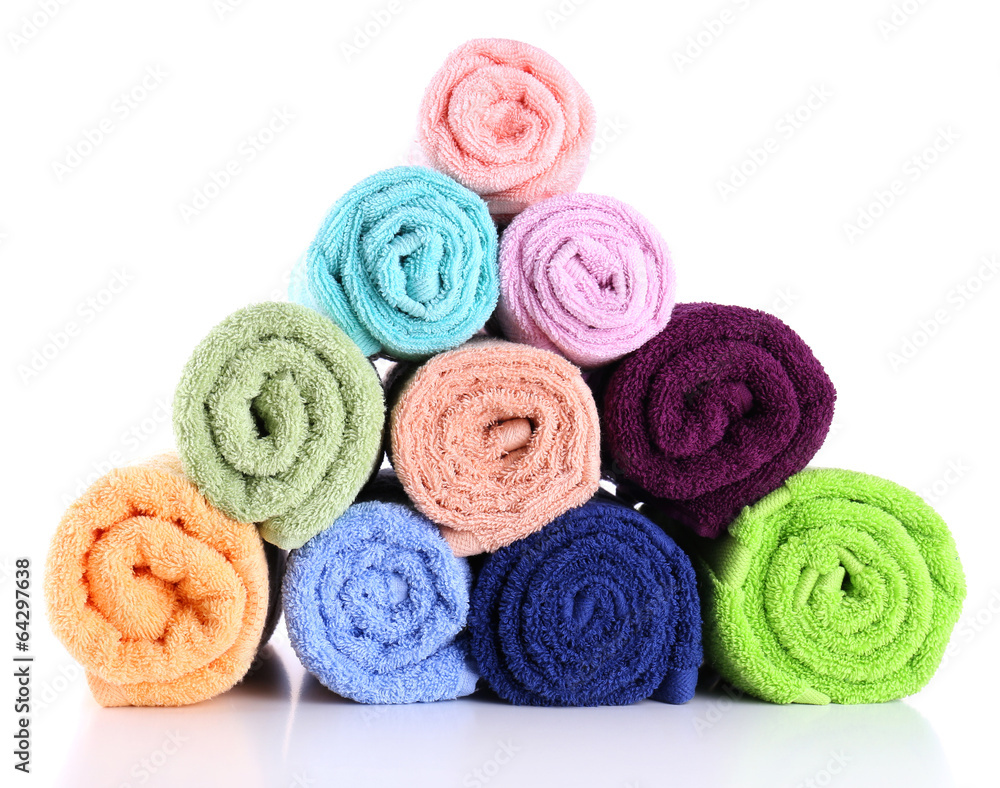 Colorful towels isolated on white Colorful towels isolated on white