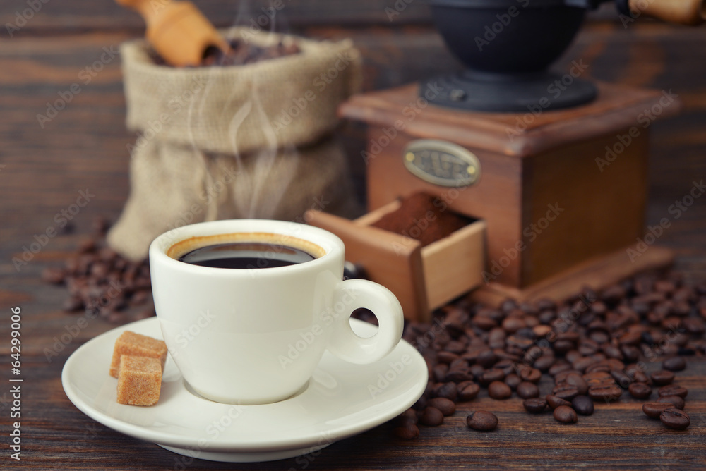 Fototapeta premium Cup of hot espresso