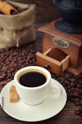 Tableau sur toile Cup of hot espresso