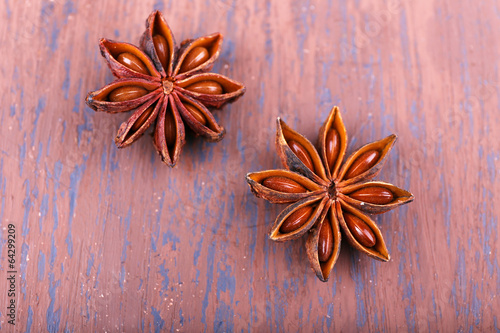 Beautiful anise on wooden table