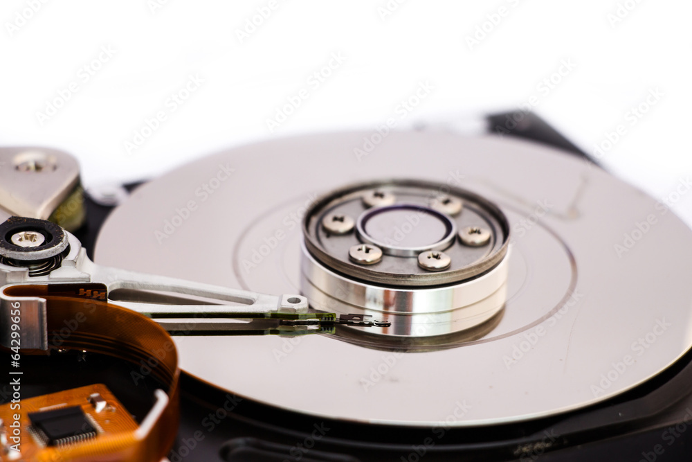open hard drive isolated on white background open hard drive isolated on white background