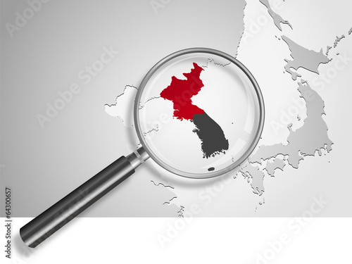 Landkarte *** Asien Nord- & Südkorea