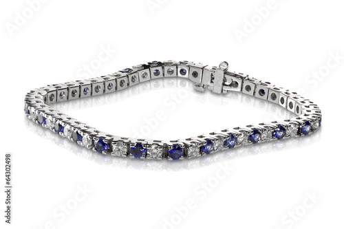 Diamond and Sapphire Tennis Bracelet