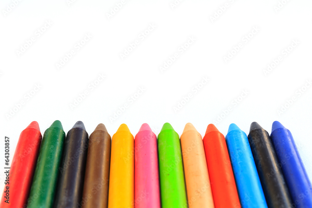 wax crayons isolated on white background wax crayons isolated on white background