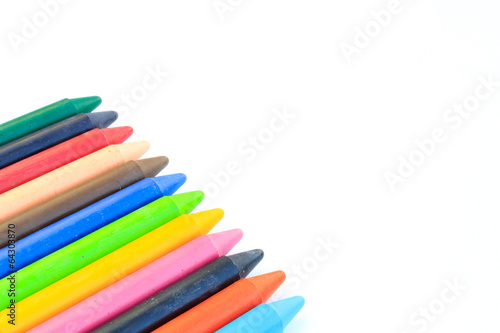 wax crayons isolated on white background