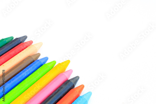 wax crayons isolated on white background