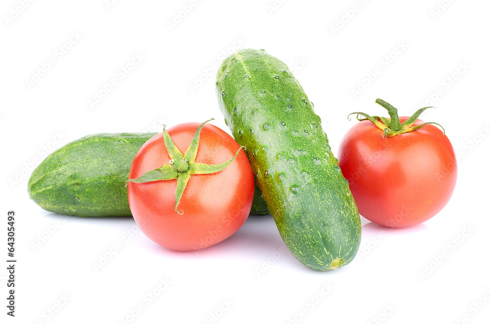 Ripe vegetables isolated on white background Ripe vegetables isolated on white background