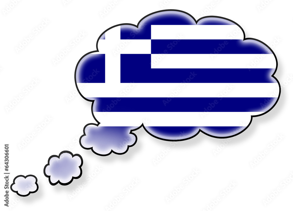 Flag in the cloud, isolated on white background Flag in the cloud, isolated on white background