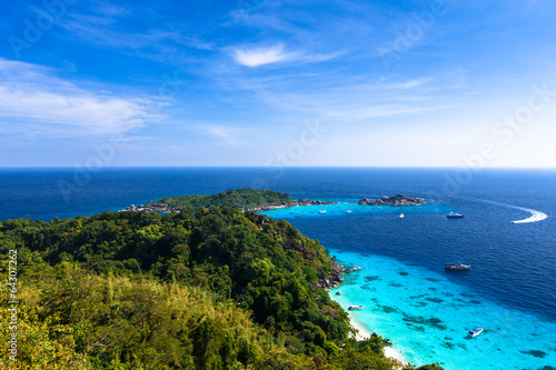 Aerial view of a beach from viewpoint of similan island © aiaikawa