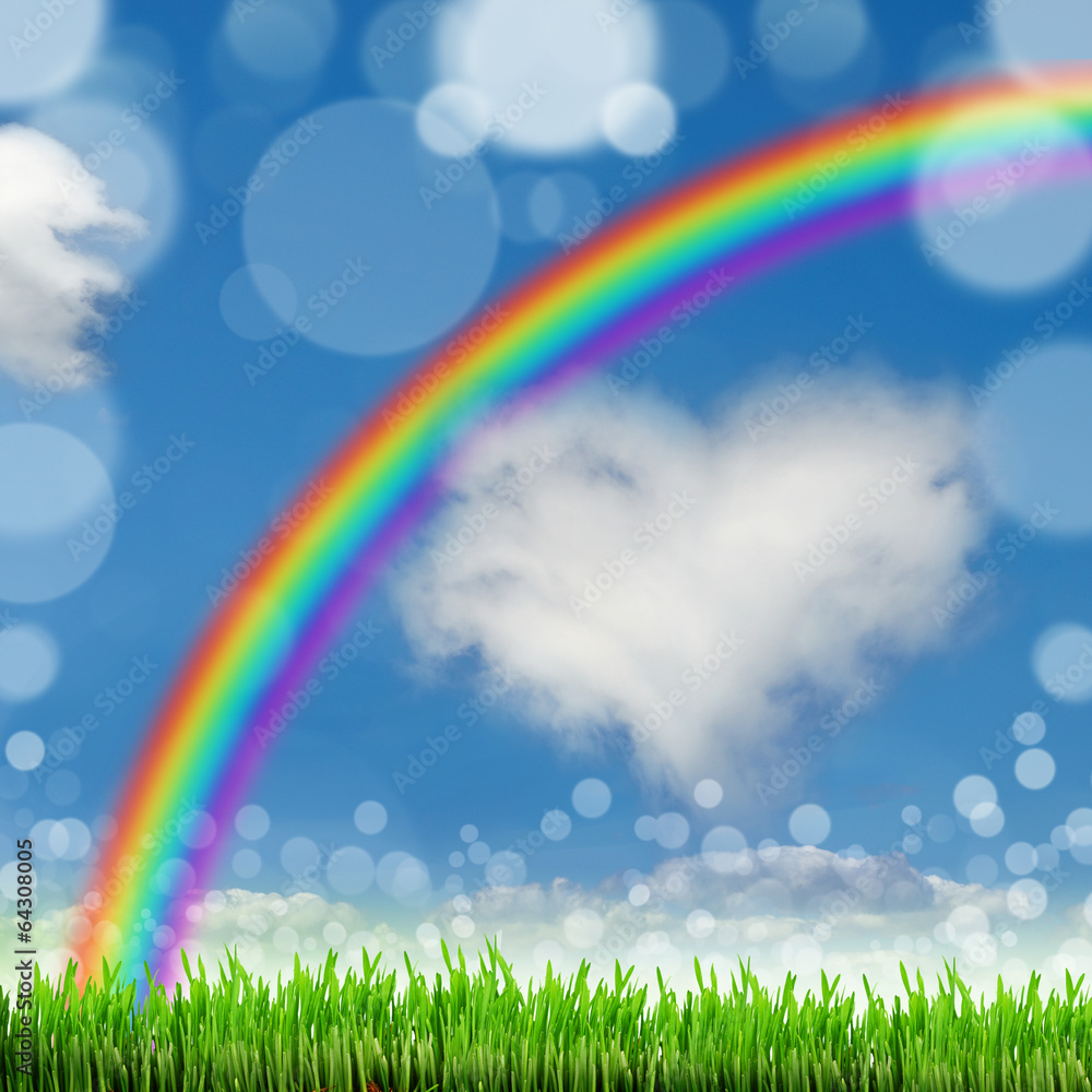 Spring nature background with grass and blue sky in the back Spring nature background with grass and blue sky in the back