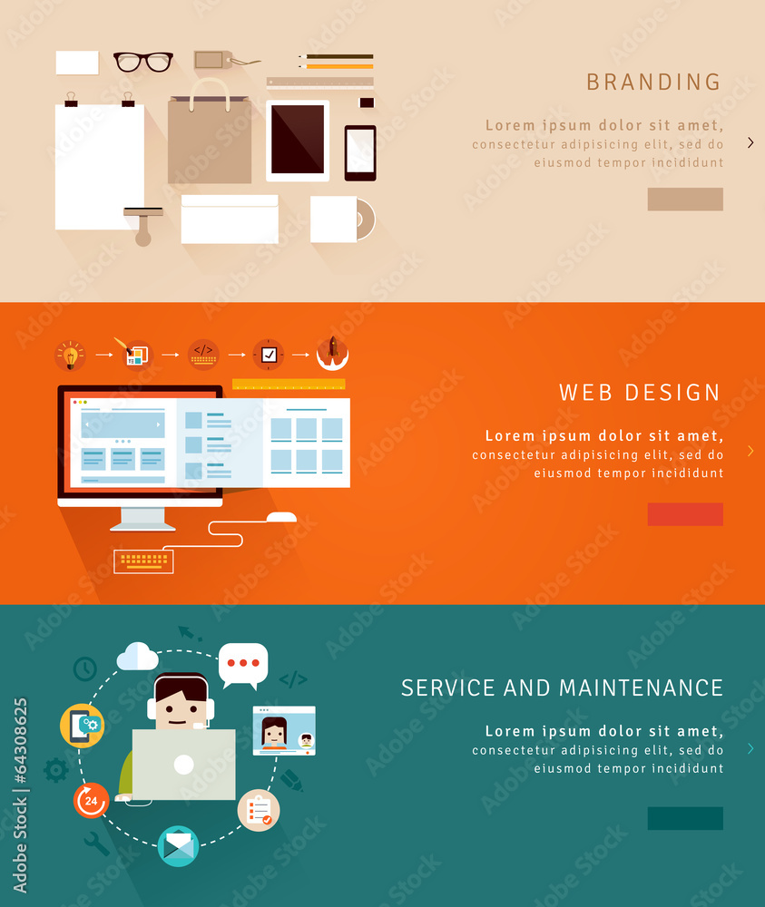 Flat Design Concept Icons and banners Flat Design Concept Icons and banners