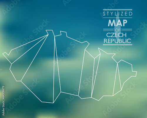 stylized map of Czech republic