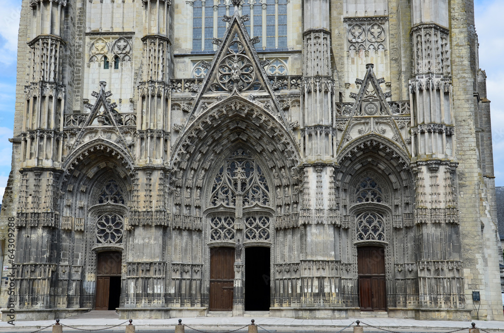 Gothic cathedral of Saint Gatien in Tours, Loire Valley  France