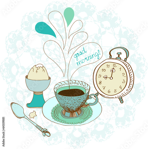 Vintage color morning tea background