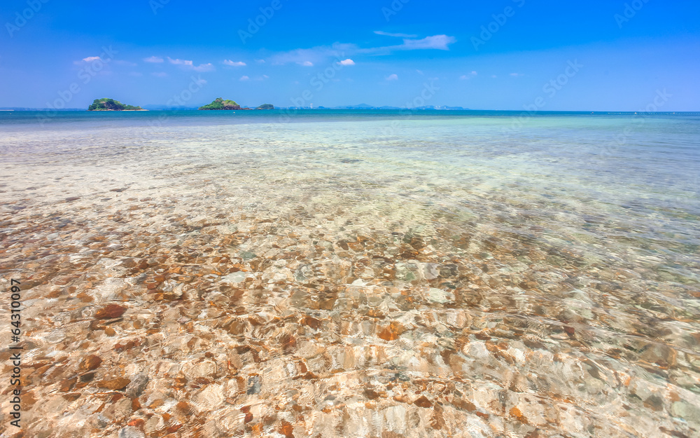 Beautiful sea at tropical island with crystal clear water Beautiful sea at tropical island with crystal clear water