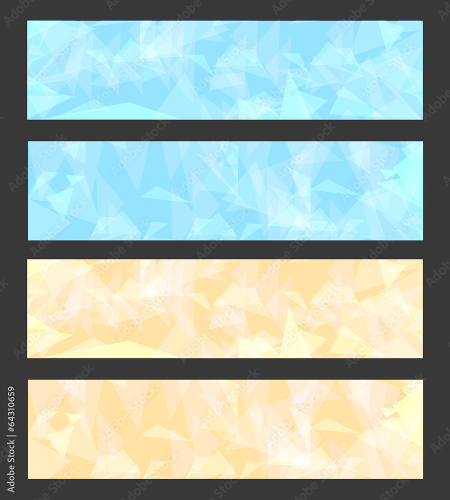 Banners set with bright colors geometry pattern Banners set with bright colors geometry pattern