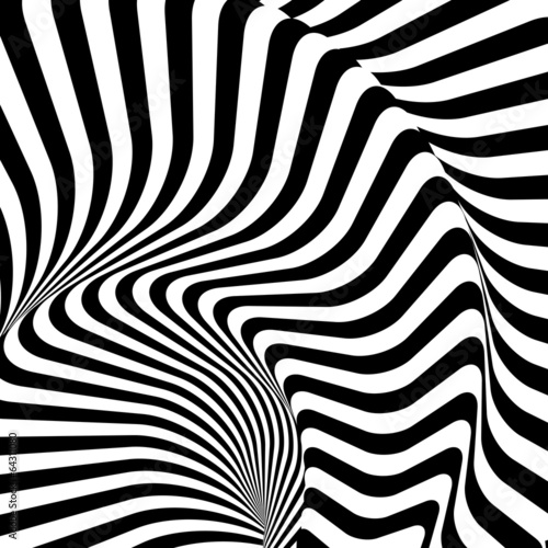 Design monochrome twirl movement illusion warped background
