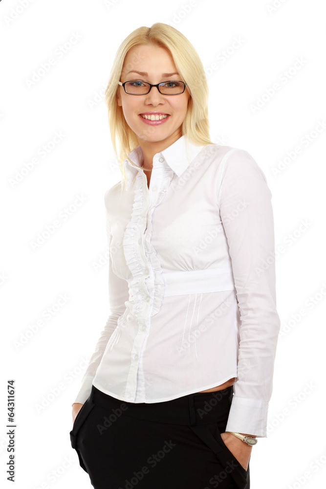 Portrait of beautiful business woman standing with folded arms Portrait of beautiful business woman standing with folded arms