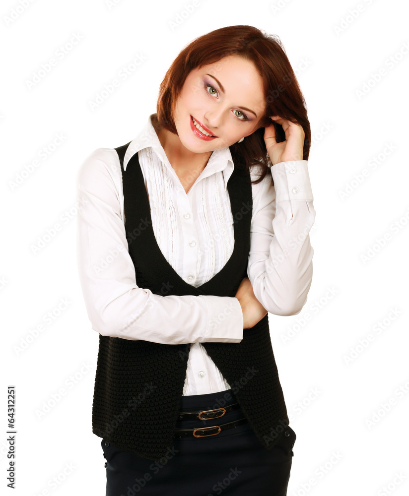 Portrait of beautiful business woman standing with folded arms Portrait of beautiful business woman standing with folded arms