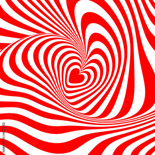 Design heart whirl rotation illusion background
