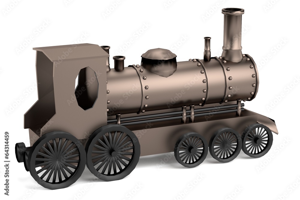 realistic 3d render of train