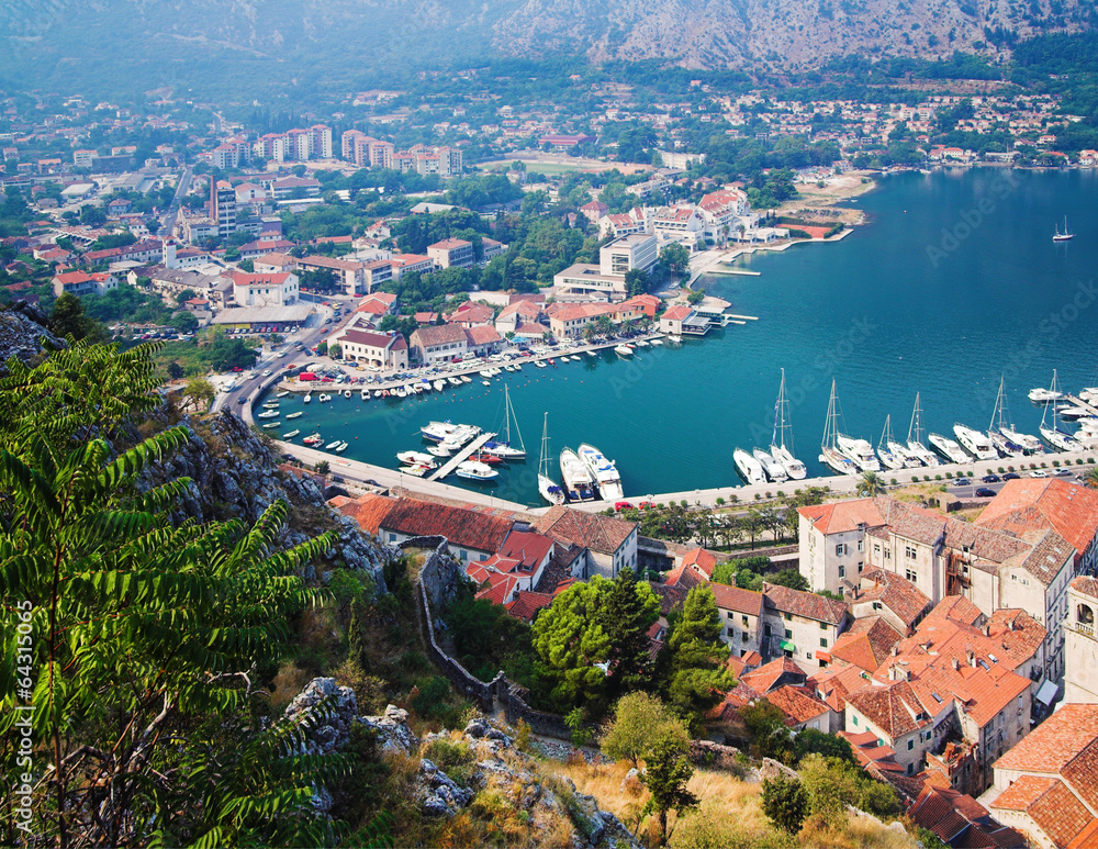 View of the Kotor and Kotor Bay, Montenegro