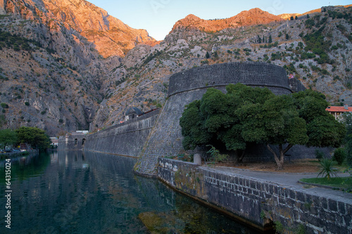 Walls and towers of Old Kotor, Montenegro