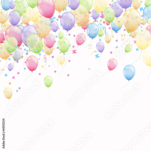 Vector Illustration of Colorful Flying Balloons