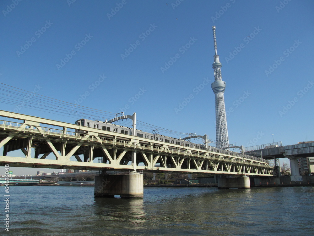 Obraz premium 東武線とスカイツリー