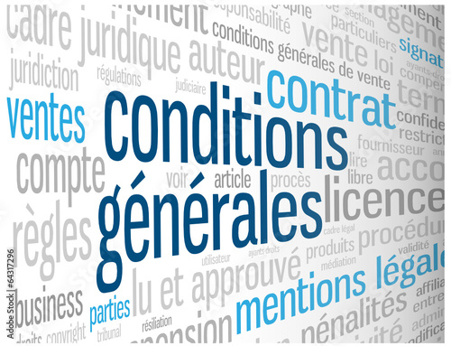 Nuage de Tags "CONDITIONS GENERALES" (vente utilisation bouton)