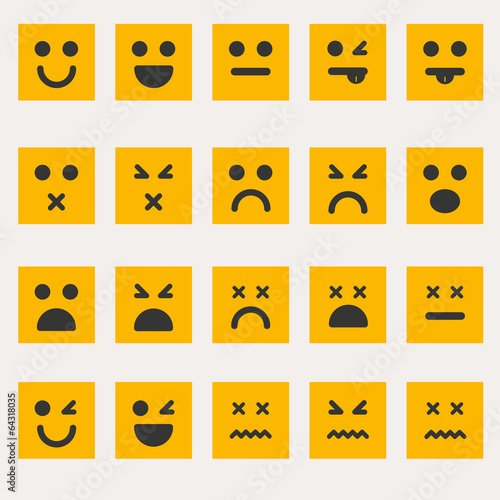 Set smileys emoticons vector
