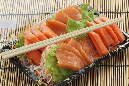 Fresh Salmon sashimi set in the box