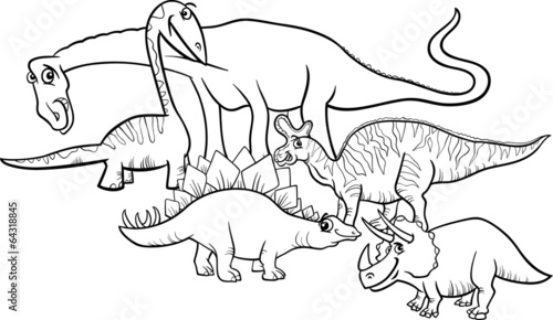 cartoon dinosaurs coloring page
