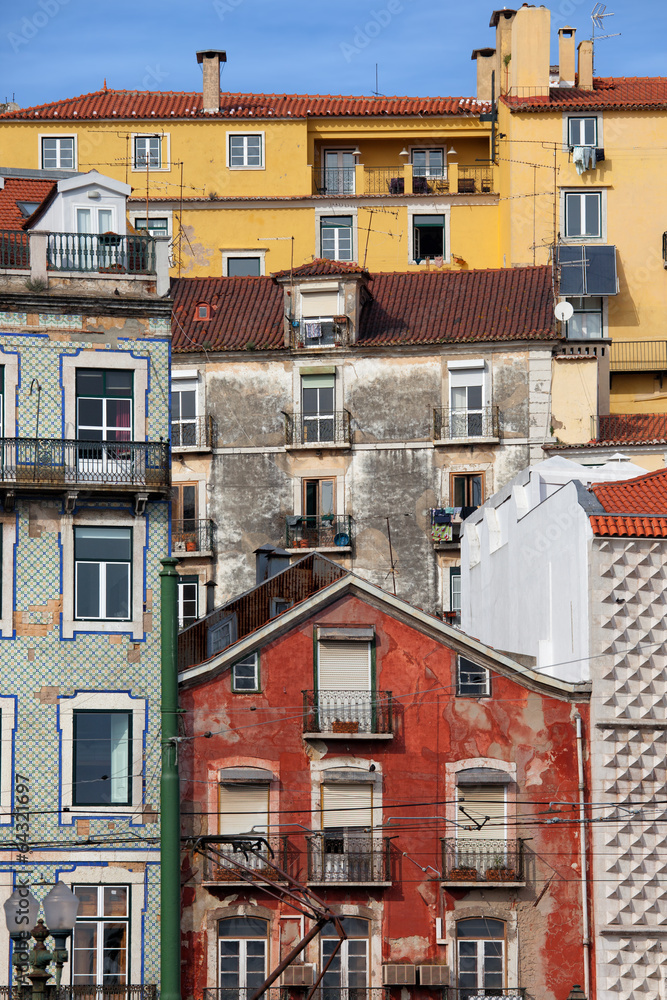 Colorful Houses in the City of Lisbon